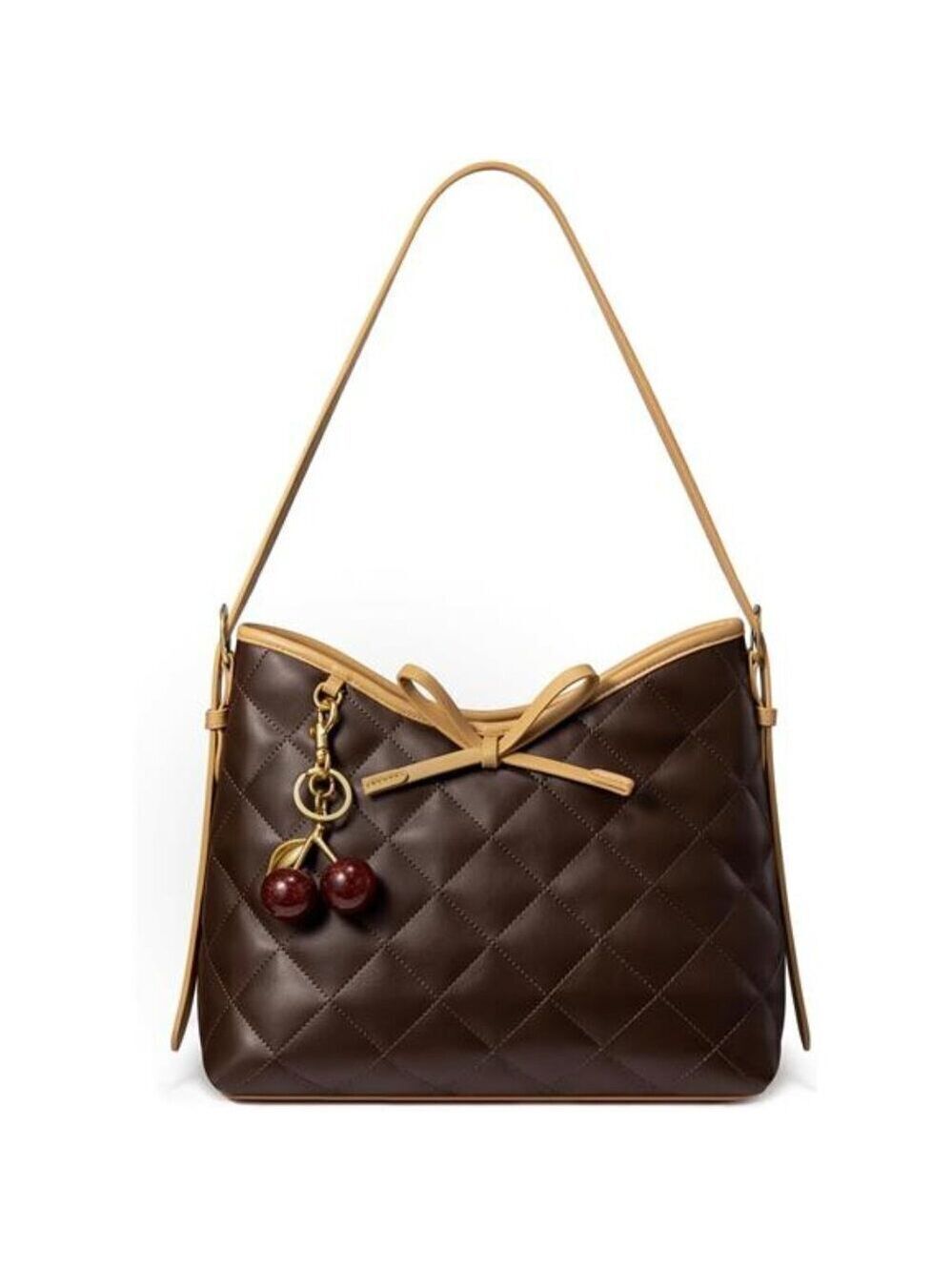 Purses for Women Soft Brown Vegan Leather Hobo Handbags Quilted Crossbody Bag